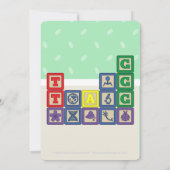 Uitnodiging voor Future Biologist's Blocks Baby Sh (Achterkant)