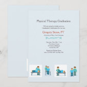 Uitnodiging voor fysiotherapie-Afstuderen (man) (Voorkant / Achterkant)