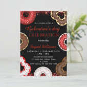 Uitnodiging voor Galentine's Day Party Donuts (Staand voorkant)