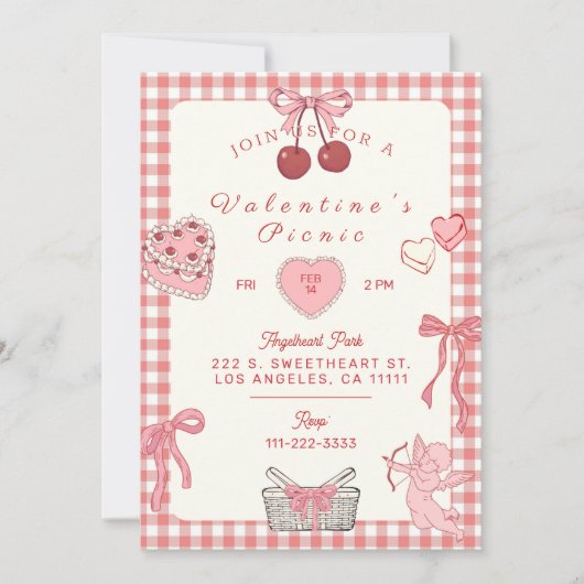 Uitnodiging voor Galentines Day Picnic (Voorkant)