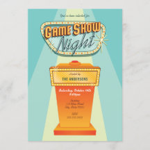 Uitnodiging voor Game Show Night-feest
