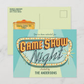 Uitnodiging voor Game Show Night-feest Briefkaart (Voorkant / Achterkant)