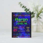 Uitnodiging voor game-thema Birthday (Staand voorkant)