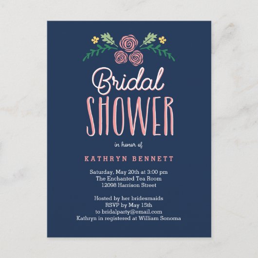 Uitnodiging voor  Garden Bridal Shower (Voorkant)