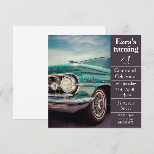  uitnodiging voor geboorte (Voorkant / Achterkant)