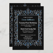 uitnodiging voor geboorte begrenzingsdag Glitzy B (Voorkant / Achterkant)