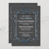  uitnodiging voor geboorte begrenzingsdag Glitzy B (Voorkant / Achterkant)