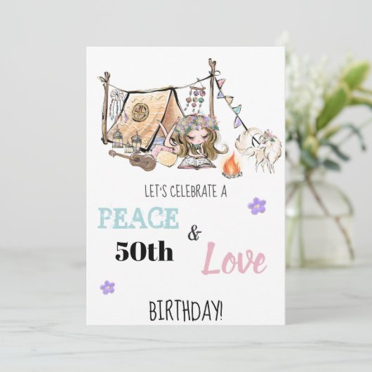 * Uitnodiging voor geboorte uit tot de Vrede & Lie (Staand voorkant)