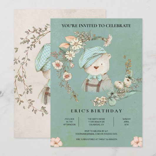 Uitnodiging voor geboorte van Baby uit (Voorkant / Achterkant)