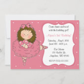  uitnodiging voor geboorte van Ballerina Girls (Voorkant)