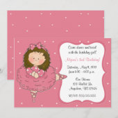  uitnodiging voor geboorte van Ballerina Girls (Voorkant / Achterkant)