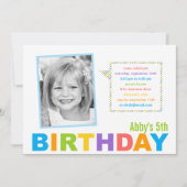 Uitnodiging voor geboorte van een flinke en kleurr (Voorkant)