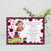 Uitnodiging voor geboorte van een foto van Bright (Staand voorkant)