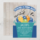 Uitnodiging voor geboorte van een jongen met een o (Voorkant / Achterkant)