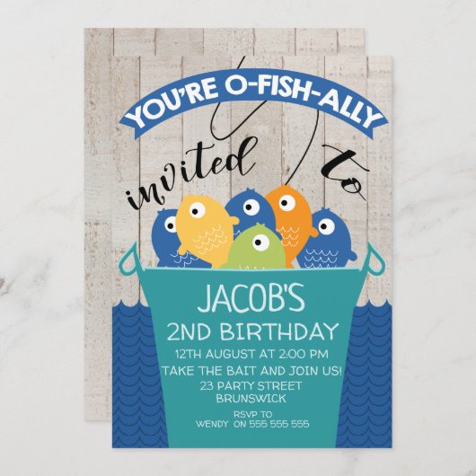 Uitnodiging voor geboorte van een jongen met een o (Voorkant / Achterkant)