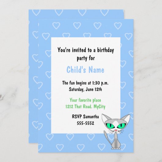 Uitnodiging voor geboorte van kinderen (Voorkant / Achterkant)