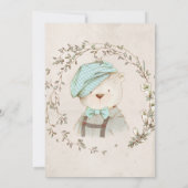 Uitnodiging voor geboorte van Rustic Botanical Ted (Achterkant)