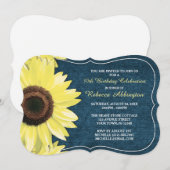 Uitnodiging voor geboorte van Rustic Sunflower Den (Voorkant / Achterkant)