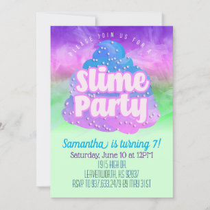 Uitnodiging voor geboorte van Slime Party