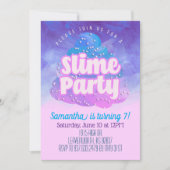 Uitnodiging voor geboorte van Slime Party (Voorkant)
