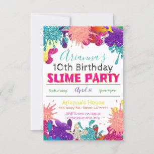 Uitnodiging voor geboorte van Slime Party
