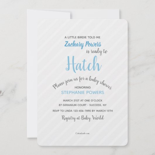 Uitnodiging voor geculpte Eierschoeisel (Achterkant)