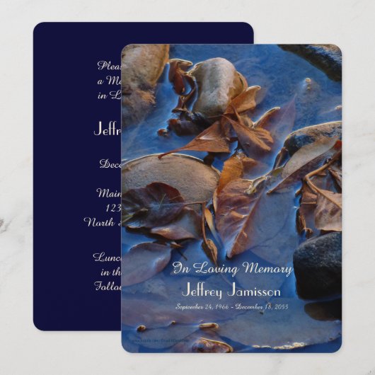 Uitnodiging voor gedenkwaardige diensten, bladeren (Voorkant / Achterkant)