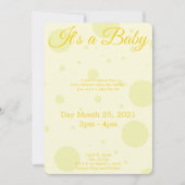 Uitnodiging voor geel baby shower (Voorkant)