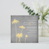 Uitnodiging voor geel en grijs huwelijk (Staand voorkant)