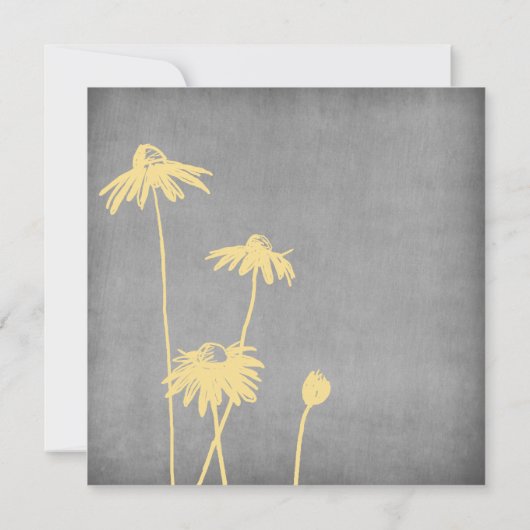 Uitnodiging voor geel en grijs huwelijk (Achterkant)