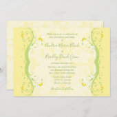 Uitnodiging voor geel en groen huwelijk (Voorkant / Achterkant)