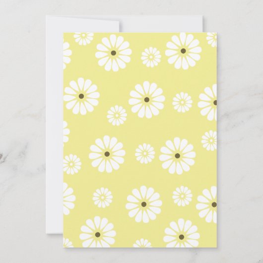 Uitnodiging voor geel en wit huwelijk (Achterkant)