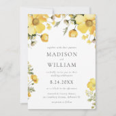Uitnodiging voor geel Floral Wedding (Voorkant)