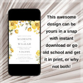 Uitnodiging voor geel Floral Wedding