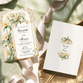 Uitnodiging voor geel Floral Wedding