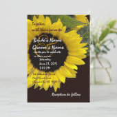 Uitnodiging voor geel zonnebloemig weddenschap (Staand voorkant)