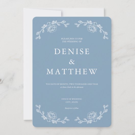 Uitnodiging voor gekleurde Glacier Lake-huwelijk (Voorkant)