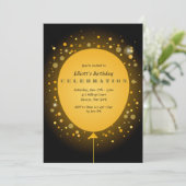 uitnodiging voor gele ballon (Staand voorkant)