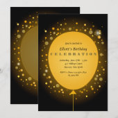 uitnodiging voor gele ballon (Voorkant / Achterkant)