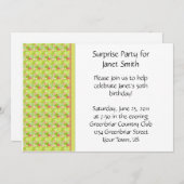 Uitnodiging voor Gele en Roze Partij (Voorkant / Achterkant)