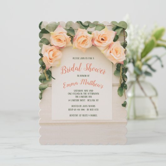 Uitnodiging voor gele rozen (Staand voorkant)