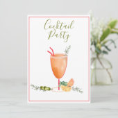 Uitnodiging voor gemengde drank- en fruitcocktailp (Staand voorkant)