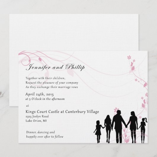 Uitnodiging voor gemengde huwelijken (Voorkant / Achterkant)