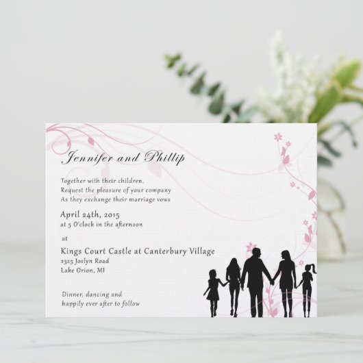 Uitnodiging voor gemengde huwelijken (Staand voorkant)