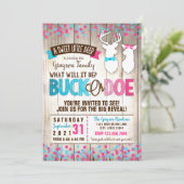 Uitnodiging voor genderonthulling van Buck or Doe (Staand voorkant)