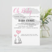 Uitnodiging voor gepersonaliseerd Baby shower (Staand voorkant)