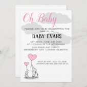 Uitnodiging voor gepersonaliseerd Baby shower (Voorkant / Achterkant)