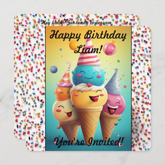 Uitnodiging voor gepersonaliseerd ijs (Voorkant / Achterkant)