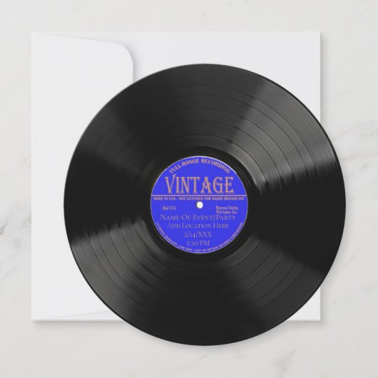 Uitnodiging voor gepersonaliseerd vinylrecord (Voorkant)
