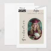 Uitnodiging voor gepersonaliseerde Afstuderen foto (Voorkant / Achterkant)